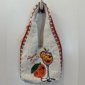 NWT viral Made in India Handmade Beaded Aperol Spritz Cocktail Bag